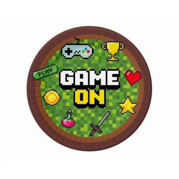 Talerzyki Papierowe GAME ON 6 sztuk 18cm
