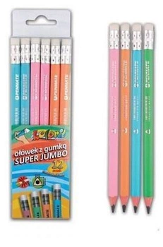 OŁÓWEK Z Gumką JUMBO HB TRójkątny zestaw 4 sztuki