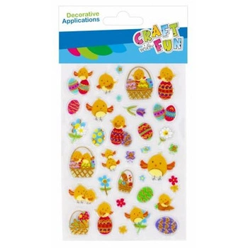 OZDOBA NAKLEJKI KURCZACZKI 34SZT 