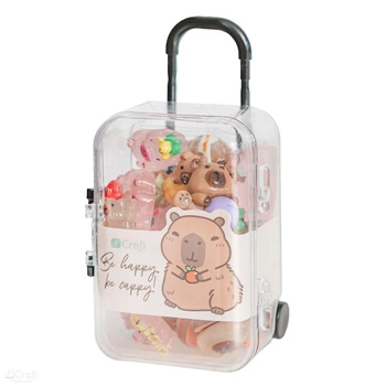 OZDOBY POLIMEROWE 3D KAPIBARA, WALIZKA, 20 SZT.