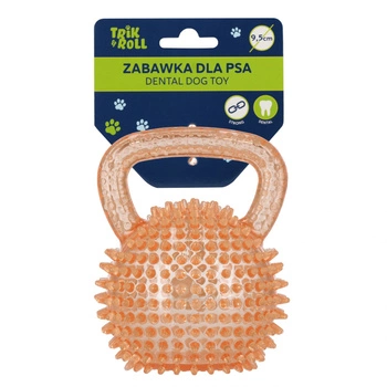 Zabawka dla psa Piłka 9,5cm z uchwytem pomarańczowy TRIK&ROLL 560870