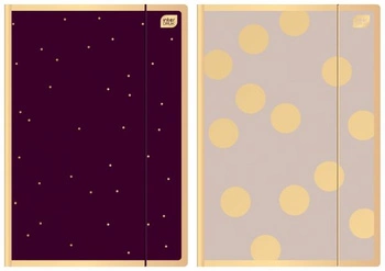 Teczka Z GUMKĄ A4+ SATIN GOLD DOTS Interdruk