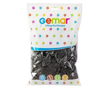 Balony GM90 metalizowane 10' 26cm - czarne 065/ 100 szt.