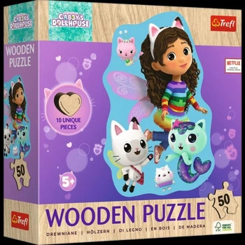 Puzzles -50 Wooden Contour Puzzle - Happy Gabby / Universal Gabby's Dollhouse