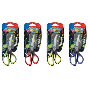 Nożyczki z gumową rączką i podziałką 13,8cm