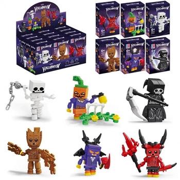 KLOCKI HALLOWEEN Potworki 6 wzorów (30 elementów)