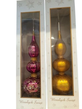 CZUB DUŻY DEKORACYJNY choinkowy szklany