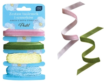 Zestaw tasiemek i sznurków Pastel