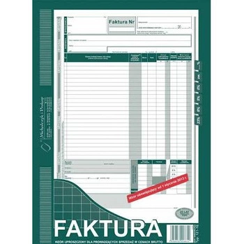 FAKTURA VAT A4 BRUTTO UPROSZ