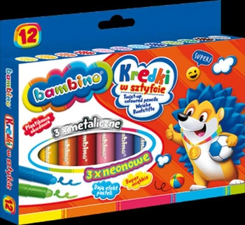 Kredki w sztyfcie BAMBINO 12 kolorów