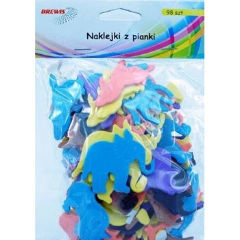 NAKLEJKI Z PIANKI DZIKIE ZWIERZĘTA 98 SZTUK