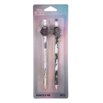 DISNEY 100 - OŁÓWKI Z GUMOWĄ NAKŁADKĄ 2 SZT.BLISTER WZÓR 2