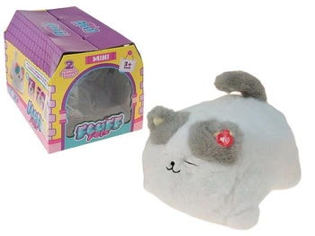 Kot z dzwiękiem mrużący oczy i wibrujący