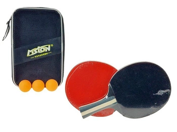 Zestaw do ping ponga, 2 rakietki, 3 piłeczki, w pokrowcu