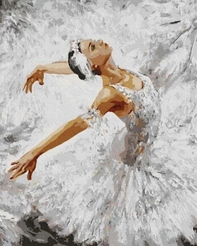 DIAMENTOWA MOZAIKA BALETNICA W BIELI 30X40cm