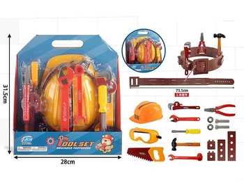 Zestaw narzędzi z kaskiem; 34,5x28cm, W/B