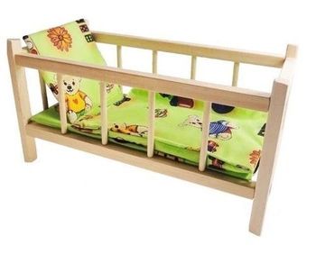 ŁÓŻECZKO MAŁE drewniane BEZ BALDACHIMU