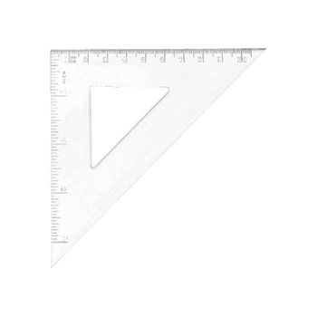 Ekierka równoramienna plastikowa przeźroczysta 10,5cm, Tetis