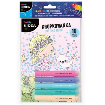 ZESTAW - FLAMASTRY DO MALOWANIA KROPKAMI ZE STEMPELKAMI I KOLOROWANK