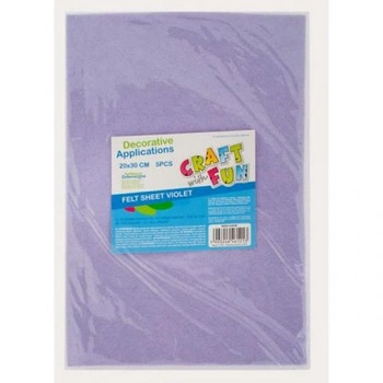 OZDOBA DEK FILC ARKUSZ 20X30/5SZT FIOL CF 40/80