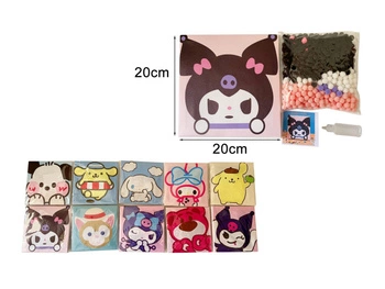 Mozaika z pomponami na płótnie, bajkowe postacie (mix wzorów)