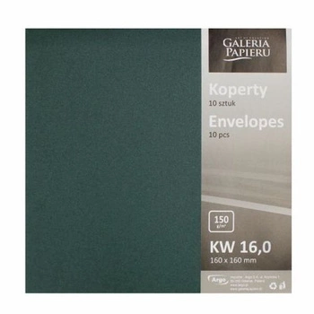 Koperta 160mm x 160mm Pearl zielony K., 150g/m2, op/10szt.