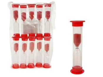 Klepsydra 3 minuty 9x2,4cm, mix kolorów, opak. 10szt; 18x11cm, PPB