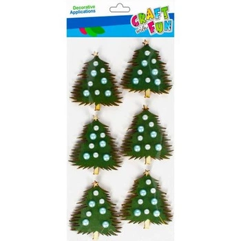 OZDOBA BN DREWNIANA NAKLEJKA 3D CHOINK 6SZT CF 12/288