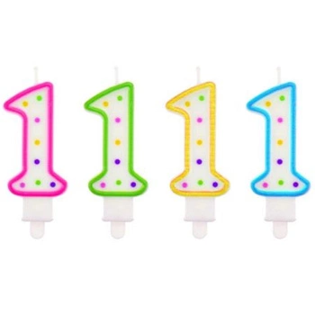 ŚWIECZKA KROPECZKA 1 MIX KOLORÓW