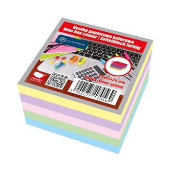 Bloczek papierowy kostka 85x85 kolor klejona Interdruk