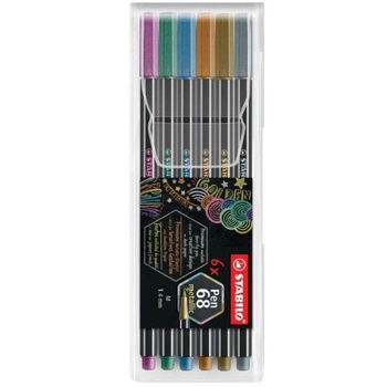 STABILO PEN 68 METALIC ETUI 6SZT