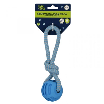 Zabawka dla psa Szarpak 20 cm z piłką niebieski TRIK&ROLL 560875