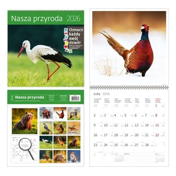 Kalendarz 2026 ścienny 30x30 Nasza przyroda