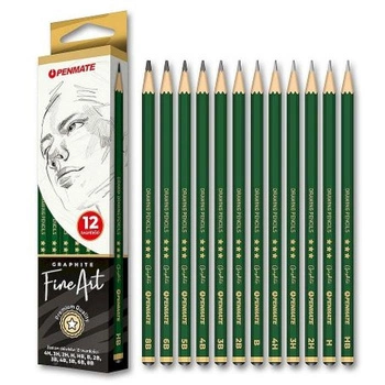 Penmate Zestaw ołówków Fine Art 12 twardości 4H-8B