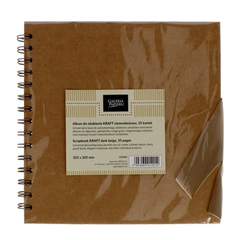 Album do zdobienia KRAFT ciemnobeĹźowy 205x205mm, 35 kartek