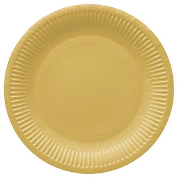 PAW Talerze papierowe okrągłe 23cm 8szt. Monocolor Gold