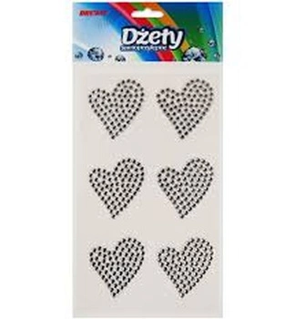 Dżety DS57 serduszka srebrne 6 szt.