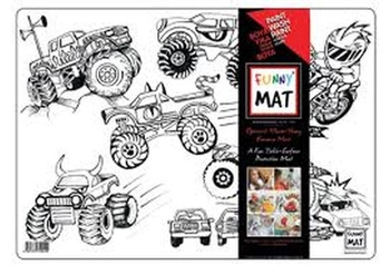 STRIGO FUNNY MAT TRANSPARENT - MONSTER TRUCKS 48x33.5 cm