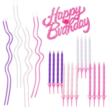 Zestaw świeczek urodzinowych dla dziewczynki
