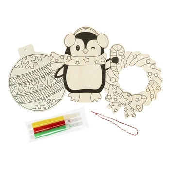 Drewniana ozdoba zrób to sam - zimowe wzory