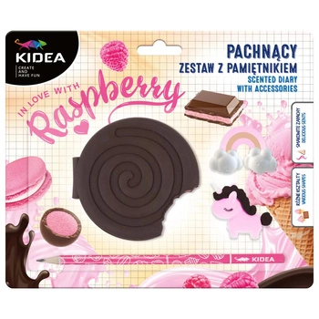Pachnący pamiętnik z akcesoriami malinowy krem Kidea