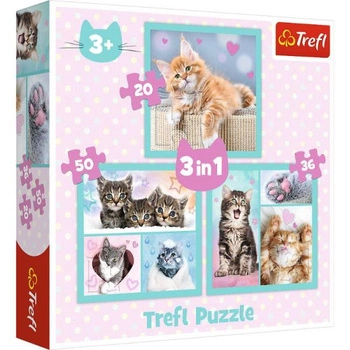 Puzzle 3w1 Słodkie Zwierzaki Trefl