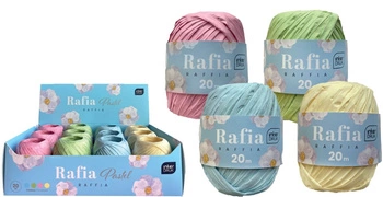 Rafia na szpulce 20m Pastel 12szt.