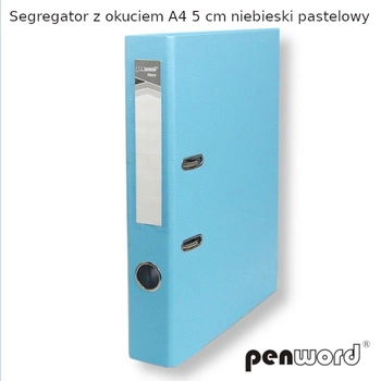 SEGREGATOR Z OKUCIEM A4 5 cm NIEBIESKI PASTELOWY
