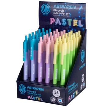 Długopis automatyczny Astra Pen Pastel 0,6mm, display 36 sztuk