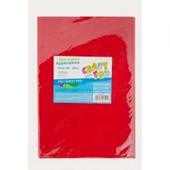 OZDOBA DEKORACYJNA  FILC ARKUSZ 20X30/5SZT CZERWONY