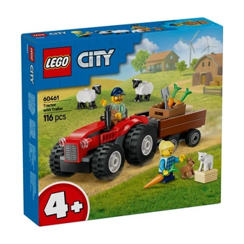 Klocki LEGO City 60641 Czerwony traktor z przyczepą i owcą