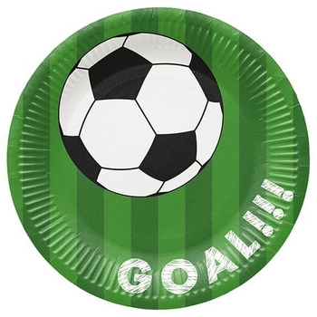 PAW Talerze papierowe 23cm okrągłe 8szt. Soccer ball green