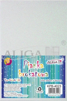 PIANKA PVC Z BROKATEM 6SZT PERŁA