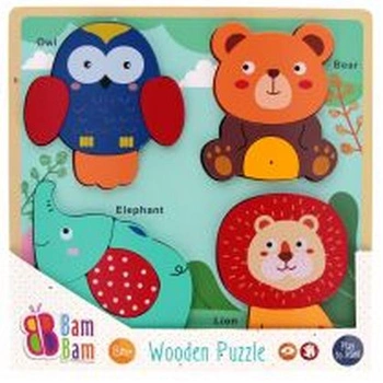 BAM BAM UKŁADANKA DREWNIANASAFARI 30X30X2 FOLIA